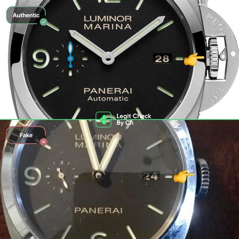 spot a fake panerai 351|real vs false panerai dial.